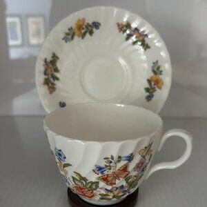 Aynsley Cottage Garden Cup & Saucer, Fine English Bone China, Floral, England